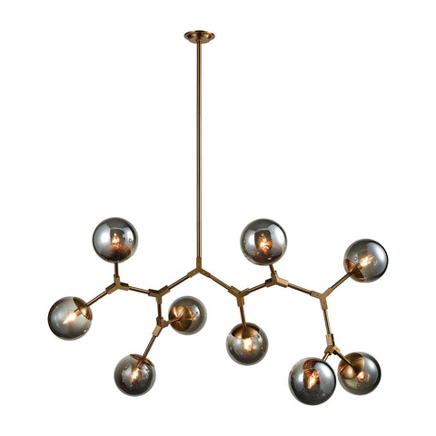 Linear Synapse New Aged Brass Smoke Grey Light Vintage Fixture Chandelier