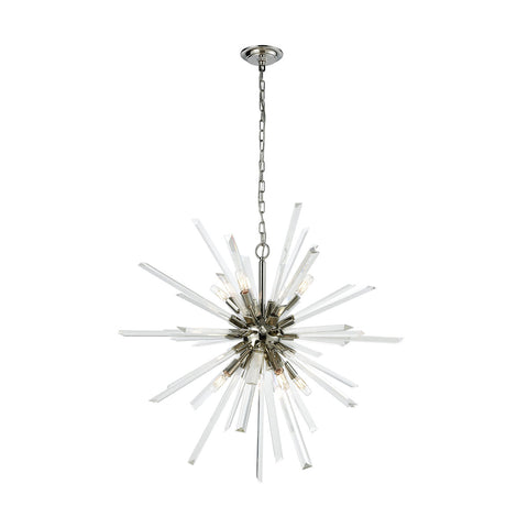 Ice Geist Pendant Clear Crystal Polished Nickel Light Fixture Ceiling Chandelier