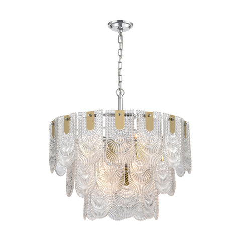 Darjeeling Pendant Large Clear Polished Chrome Light Fixture Ceiling Chandelier