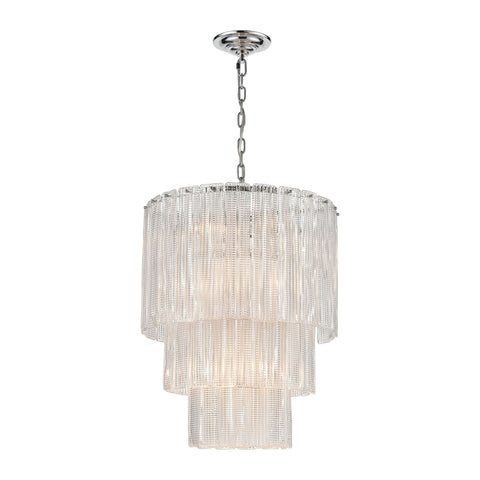 Diplomat Drum 14-Light In Chrome Medium Clear Light Fixture Ceiling Pendant