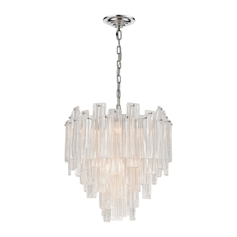 Diplomat Staggered 10-Light In Chrome Small Clear Light Fixture Ceiling Pendant