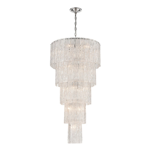 Diplomat 19-Light In Chrome Large Clear Light Vintage Fixture Ceiling Pendant