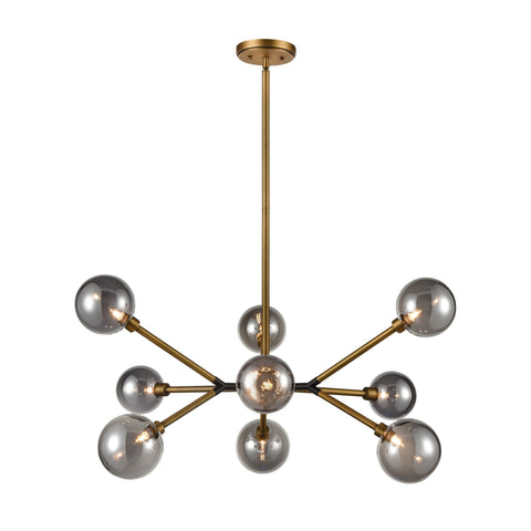 Starting Point 9-Light In Aged Brass Matte Black Light Fixture Ceiling Pendant