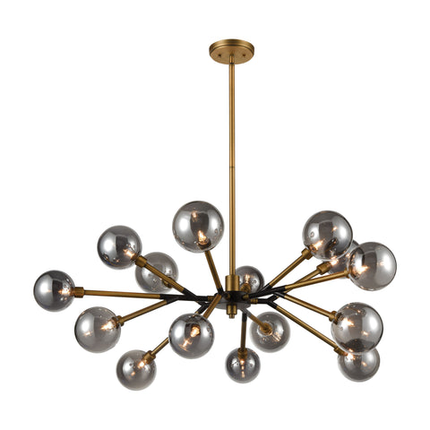 Starting Point 15-Light In Aged Brass Matte Black Light Fixture Ceiling Pendant